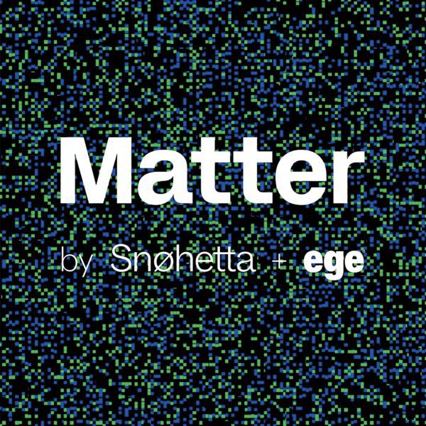 Text on a pixelated background