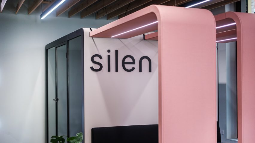 Photo of pink acoustic pod by Silen