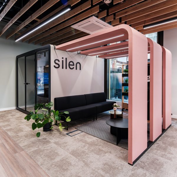 Photo of pink acoustic pod by Silen