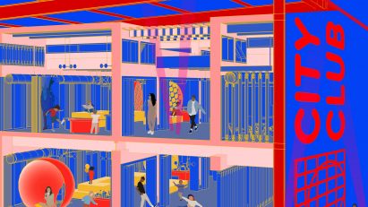 Colourful illustration of a club