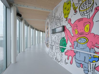 Colourful mural in Czech pavilion