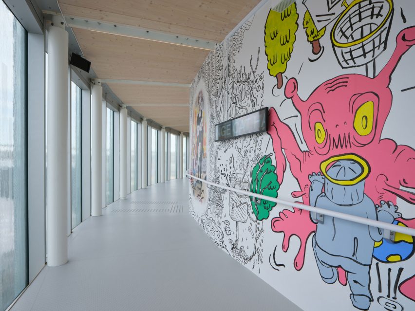 Colourful mural in Czech pavilion