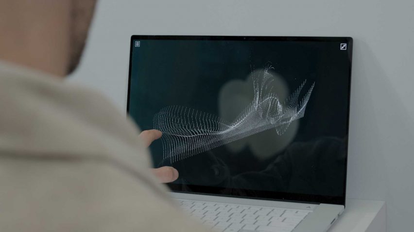 AI rendering on laptop screen