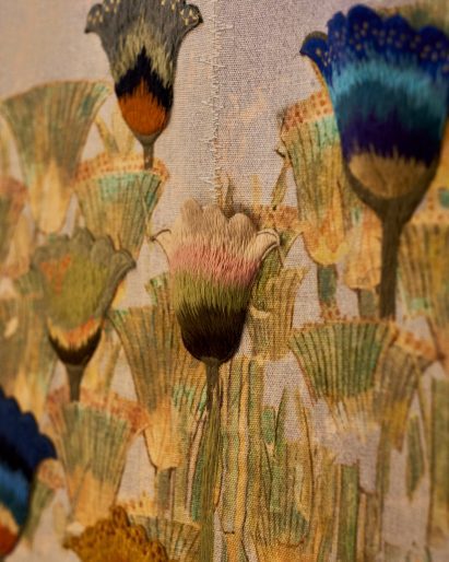 Details of flowers on Bokja tapestry 
