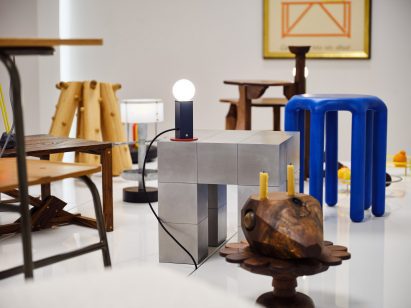Work by Steven Bukowski and Scott Newlin from This is Not a Strut exhibition by Blu Dot and Dudd Haus for NYCxDesign 2025