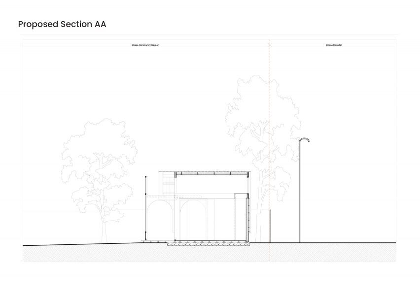The Blooming Shed long section