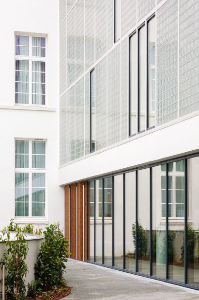 Glass-brick facade