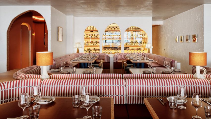 Cibaria Manly restaurant striped banquettes