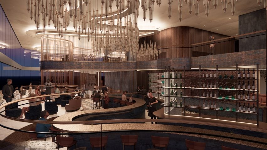 a visualisation of a bar in tones of brown