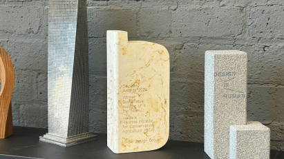 Dezeen Awards 2025 trophy