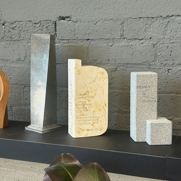 Dezeen Awards 2025 trophy