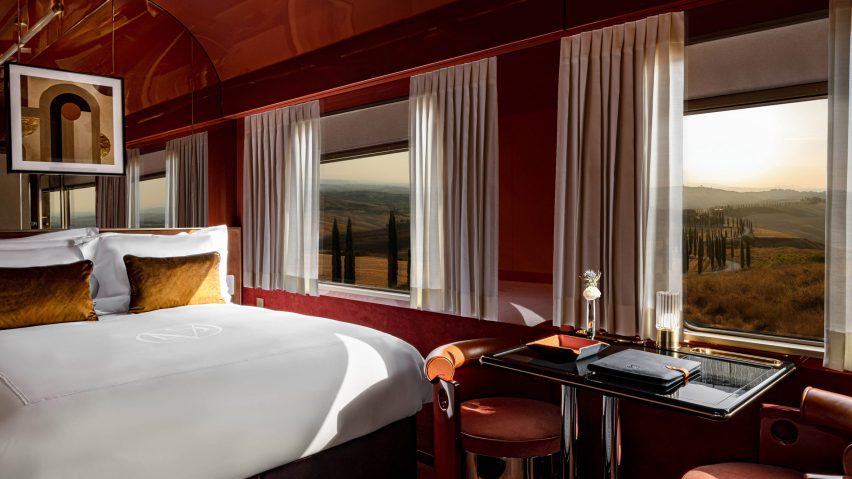 Interior of suite at La Dolce Vita Orient Express