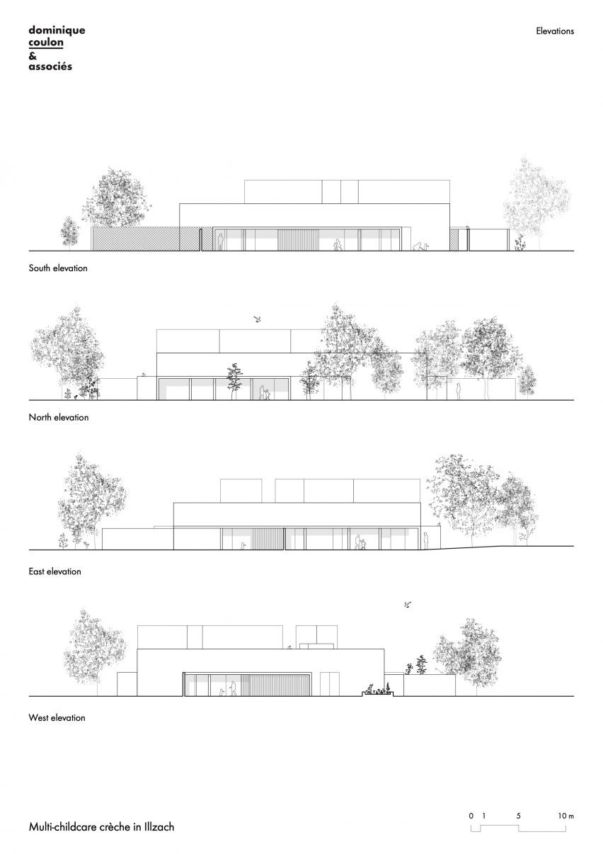 Elevation of Multi-childcare Crèche by Dominique Coulon & Associés