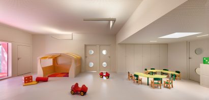Classroom interior at the Multi-childcare Crèche in France