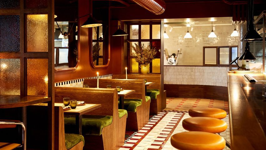 Seating booths at Don't Tell Dad by Daisy Peat and Nothing is Not Nothing