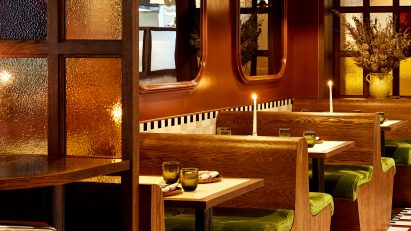 Seating booths at Don't Tell Dad by Daisy Peat and Nothing is Not Nothing