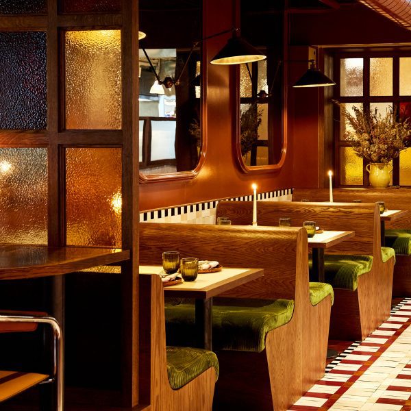 Seating booths at Don't Tell Dad by Daisy Peat and Nothing is Not Nothing