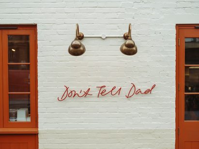 Signage at Don't Tell Dad by Daisy Peat and Nothing is Not Nothing