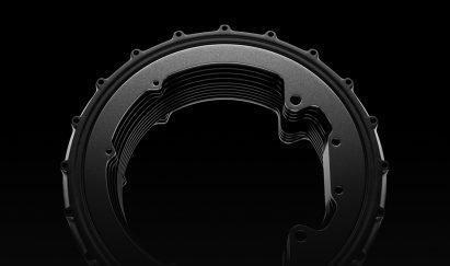 Render of a black circular motor