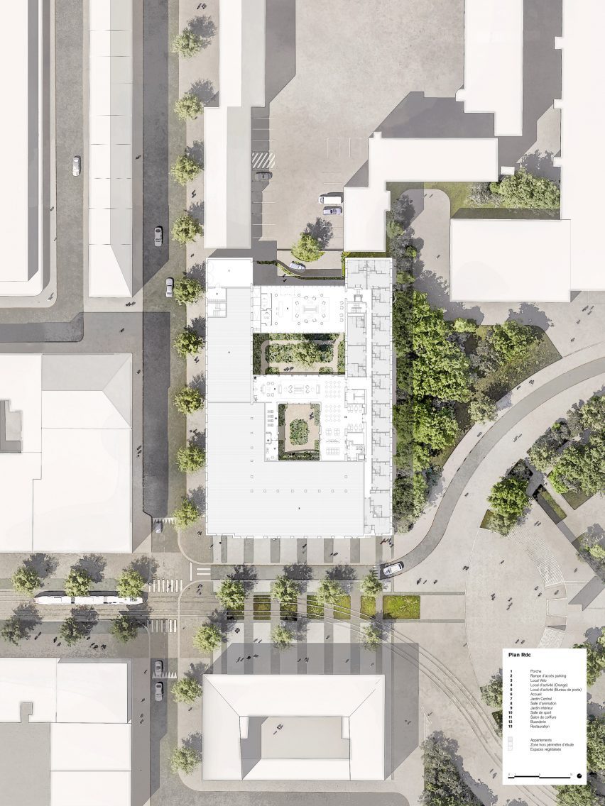 Ground floor plan of Brest Post Office flat conversion in Brittany by Chatillon Architectes