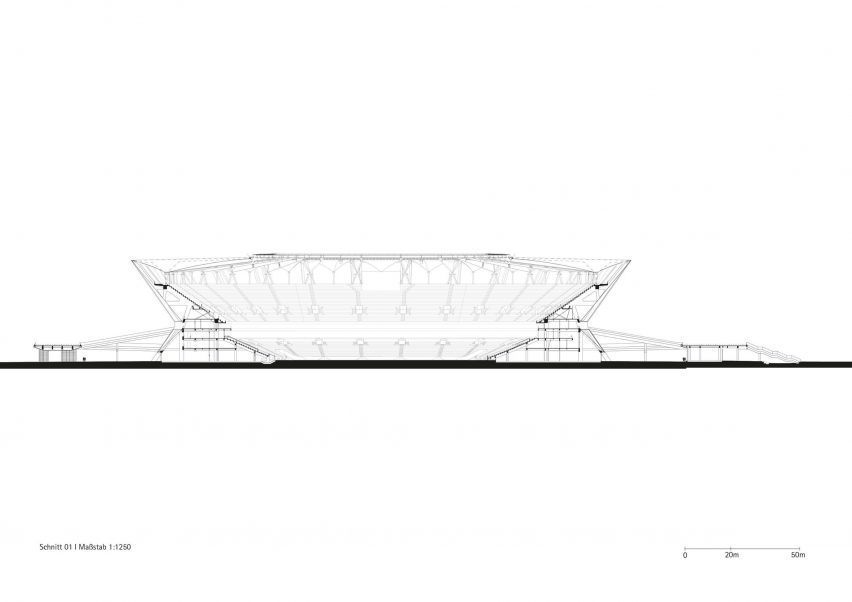 Section of the Kunshan Olympic Sports Centre in China by GMP Architekten