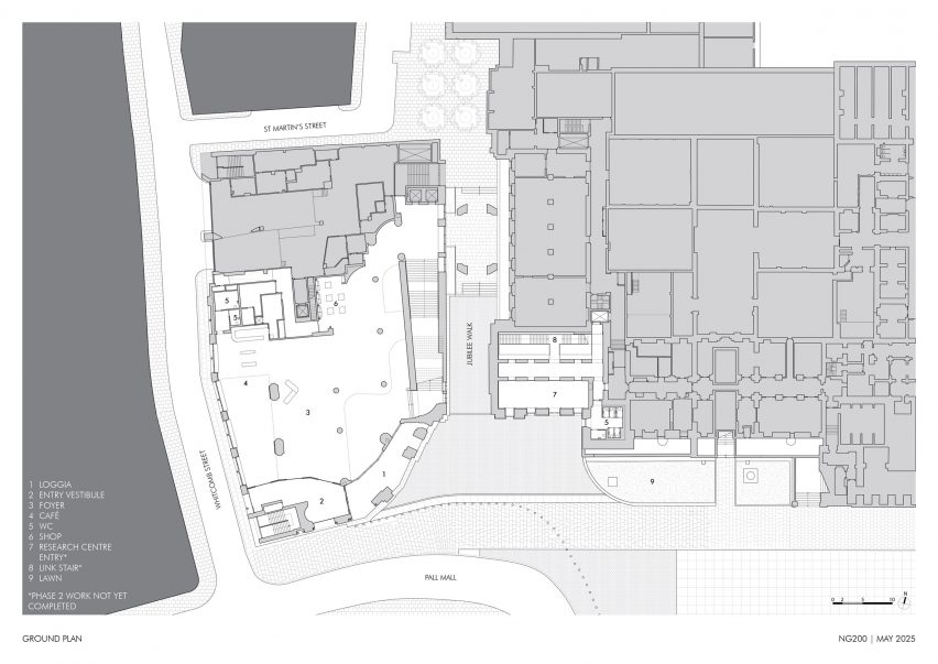 Ground floor plan of the Sainsbury Wing by Selldorf Architects