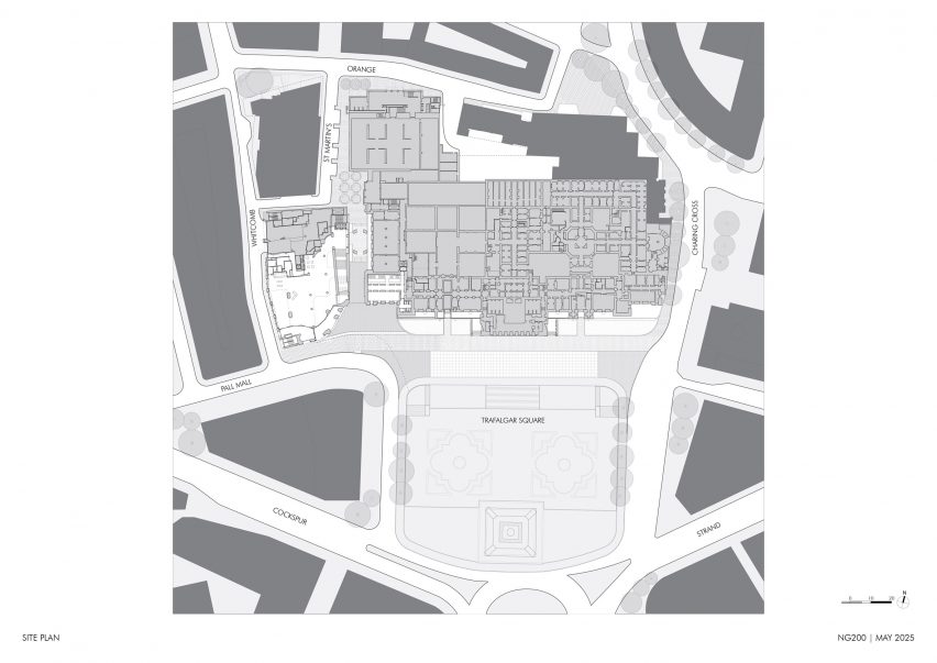 Site plan of the Sainsbury Wing by Selldorf Architects