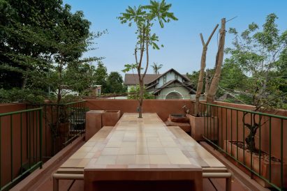 Outdoor dining space in Vietnam