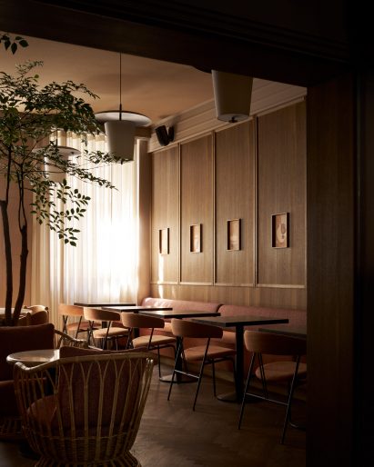 Wood-panelled restaurant in Copenhagen