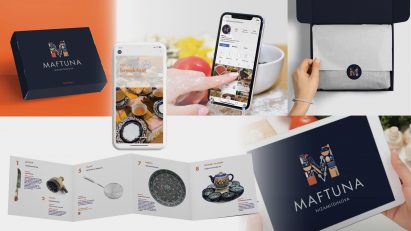 a moodboard of a graphic design project for a home cooking food brand