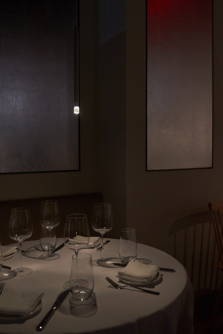 Tables with glassware