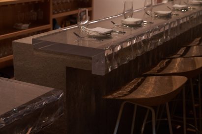 Glass covered bar