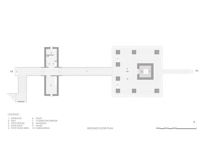 Plan of Ganga Leheri Temple by Abin Design Studio