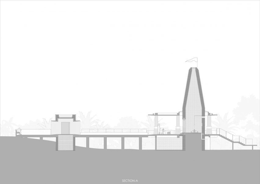 Section of Ganga Leheri Temple by Abin Design Studio