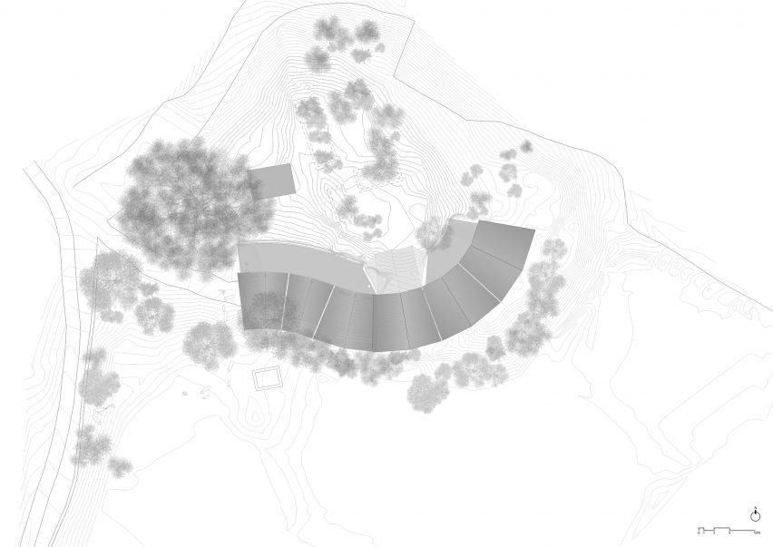 Site plan of Gaushala dairy facility by Studio Saar