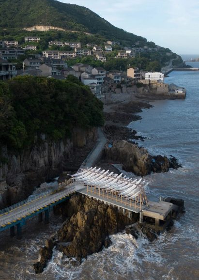 GN Architects kinetic seaside pavilion with canopy China