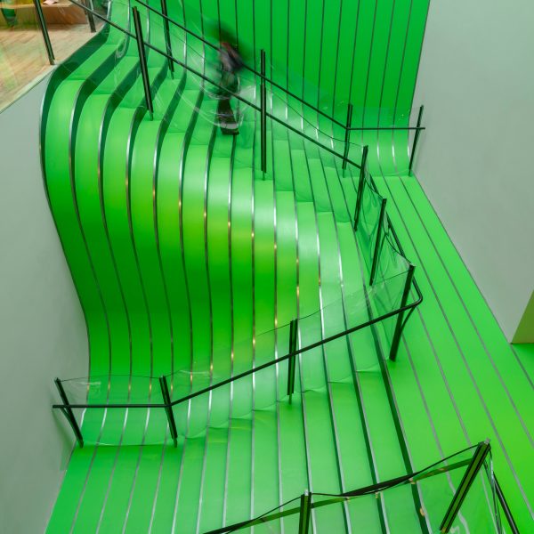 Green steel staircae