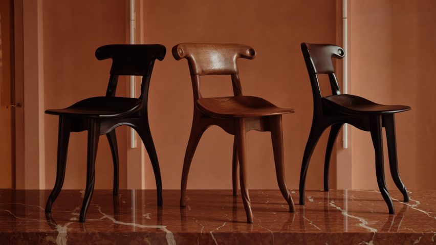 Three Batllo chairs by Antoni Gaudi