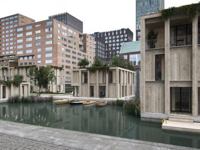 Render of a floating neighbourhood by MAST