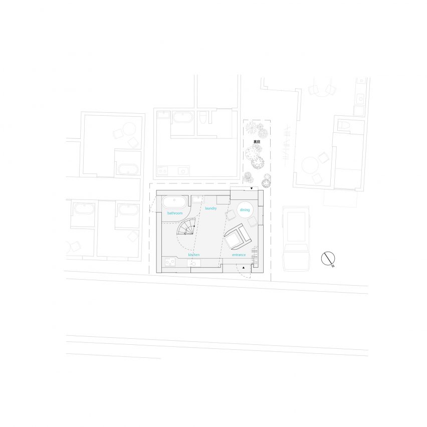 Plan of Nakano House by Suzuko Yamada Architects