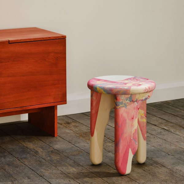High Tide pink marbled table by Brogan Cox and Nat Maks