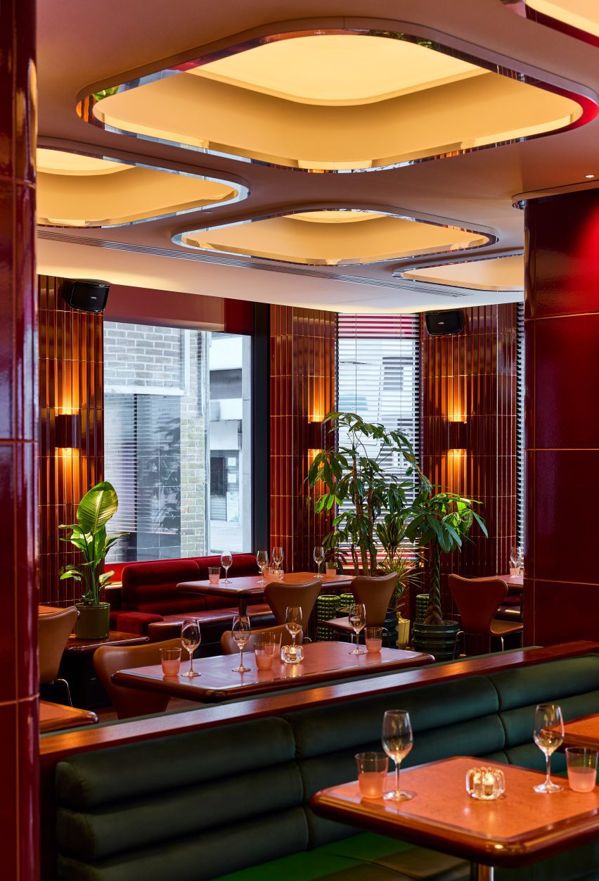 Lightboxes at London restaurant