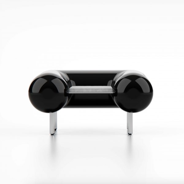 Black fibreglass chair