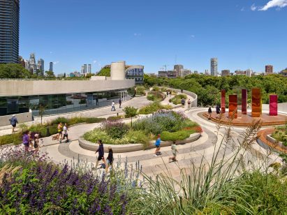path on ODA green roof in Buenos Aires