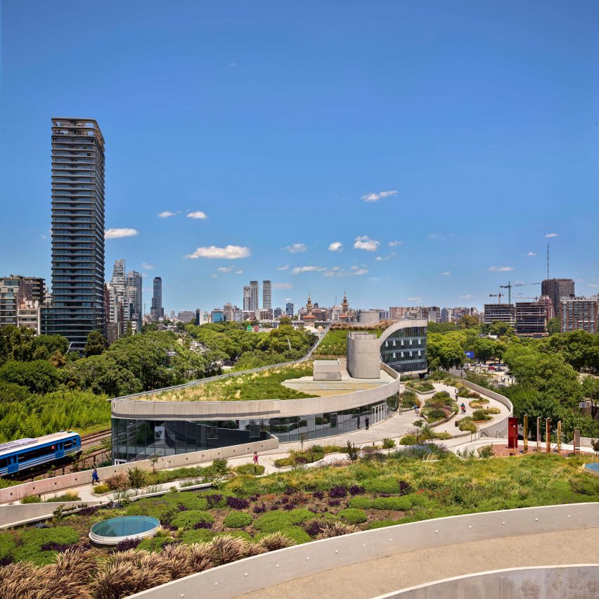 Green roof with Buenos Aires in background
