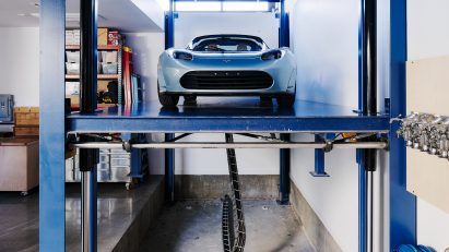 Car lift inside house
