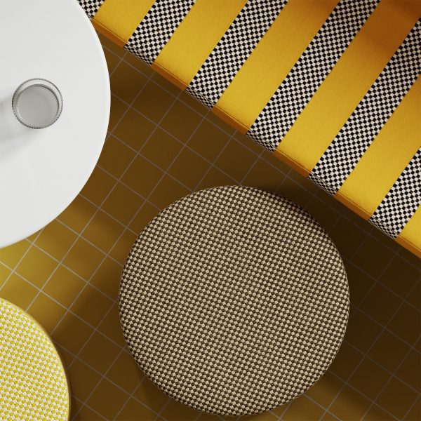 Racetrack and Emblem fabrics by Designtex