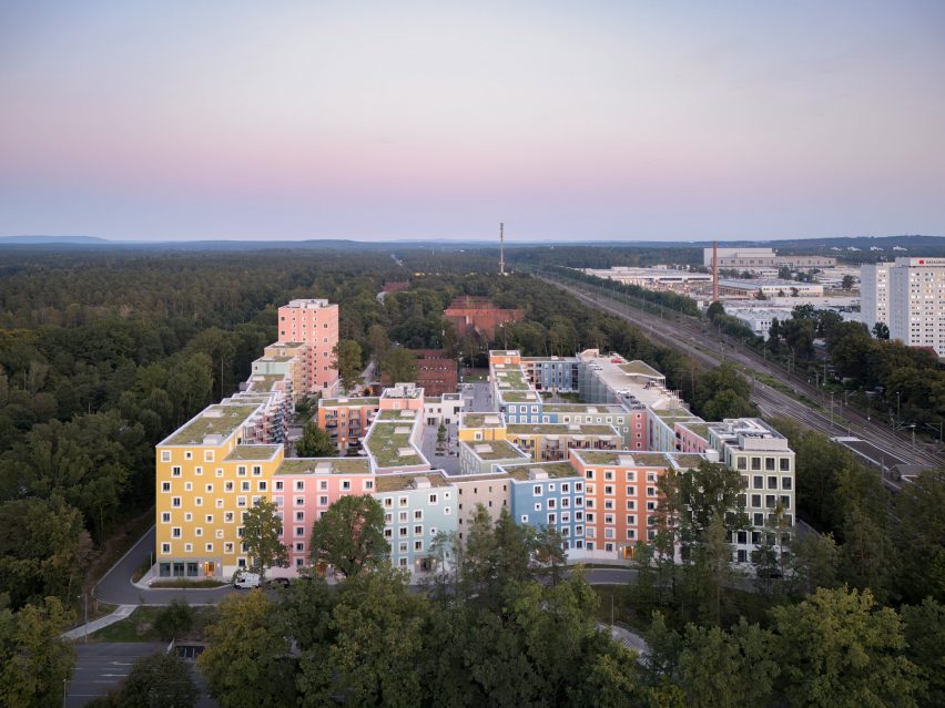 Pastel-coloured housing in Germany