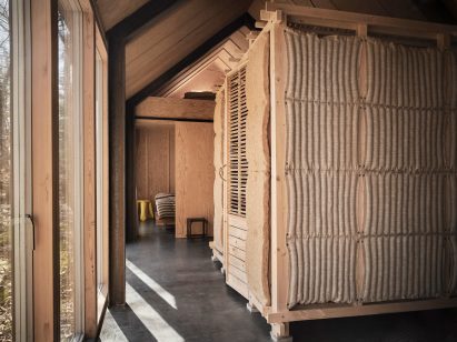Exterior of Rooted Potential pavilion by Sara Martinsen