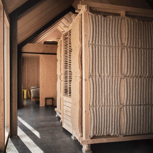 Exterior of Rooted Potential pavilion by Sara Martinsen
